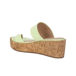 VALIOSAA Green Flatform Sandals 2 Inch Heels image 3