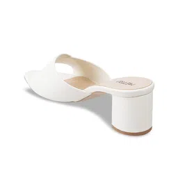 Metro Women White Solid Block Heels image 5