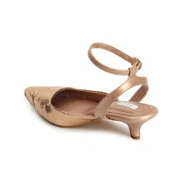 ELLE Rose Gold Work Kitten Pumps with Tassels image 2
