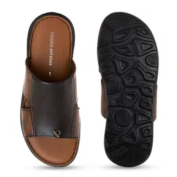 Khadims Men Textured Leather Comfort Sandals image 3