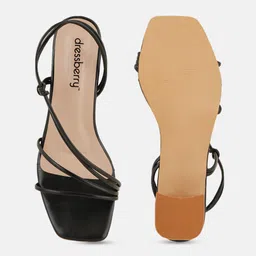DressBerry Black Open Toe Block Heels image 5