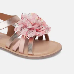 Pantaloons Junior Girls Embellished Open Toe Flats With Backstrap image 3