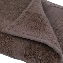 BIANCA Set Of 4 Beige & Brown Solid 380 GSM Pure Cotton Terry Bath Towels image 5