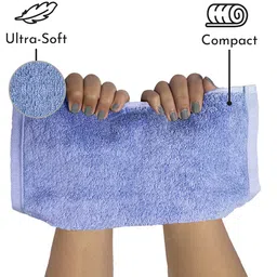Heelium Set of 3 Blue Solid 600 GSM Face Towels image 2