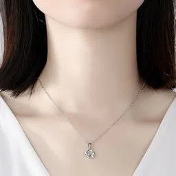 MYKI Women Cubic Zirconia Simple Flower Pendant image 5