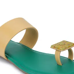 Luxyfeel Embellished One Toe Flats image 4