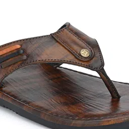 John Karsun Men Brown Comfort Slip On Sandals image 5