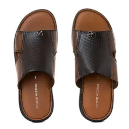 Khadims Men Textured Leather Comfort Sandals image 2