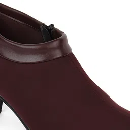 ELLE Women Maroon Block Heel Regular Boots image 5
