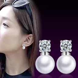 MYKI Silver-Plated Contemporary Studs Earrings image 3