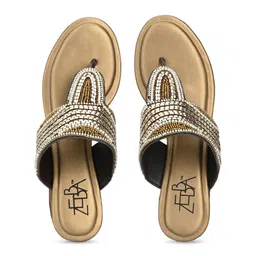 Zebba Women Brown Embellished Block Heels image 4