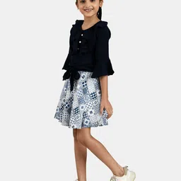 Peppermint Girls Blue & White Top With Shorts image 3