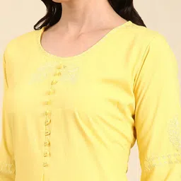SHOWOFF Thread Work A-Line Pleated Kurta image 2