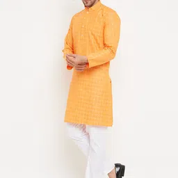 Armaan Ethnic Men Orange Thread Work Pastels Kurta image 2