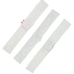 FUNKRAFTS Girls White & Pink Set of 3 Lace Hairband image 3