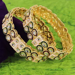 NMII Set Of 2 Kundan Studded Bangles-picture-17