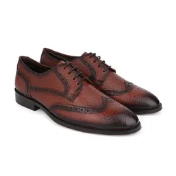 LA BOTTE Men Textured Leather Formal Brogues-image-73