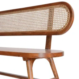 opaque studio Solace 2 Seater Cane Bench in Teak Finish image 5