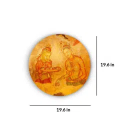 Round Yellow Alluring Maidens Of Sigiriya Art Print By The Artment image 3