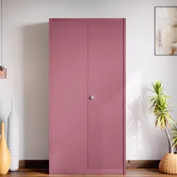 godrej interio Luminex Textured 2-Door Steel Wardrobe in Dusty Rose Finish image 1