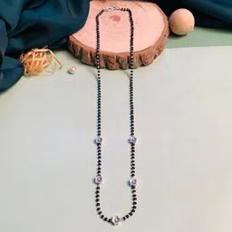 ABDESIGNS Silver-Plated Black Beaded Mangalsutra-image-4