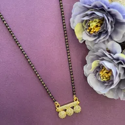 Digital Dress Room Gold-Plated Black Beaded AD-Studded Mangalsutra-picture-21