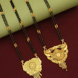 Ramdev Art Fashion Jwellery Set Of 2 Gold-plated Beaded Mangalsutra-picture-39