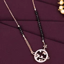 PANASH Gold-Plated Artificial Stones and Beads Mangalsutra image 1