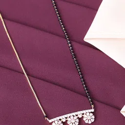 PANASH Gold-Plated Artificial Stones and Beads Mangalsutra image 1