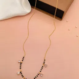 ABDESIGNS Gold-Plated Artificial Stones and Beads Mangalsutra image 2