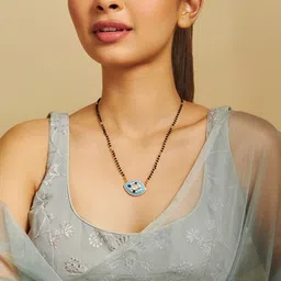 kushal's fashion jewellery Kushal's FashionJewellery Antique Meenakari Mangalsutra-picture-39