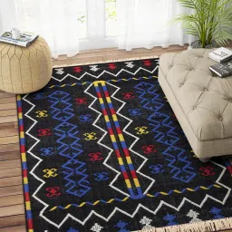 Multicolor Wool 5 ft X 8 ft Hand Woven Dhurrie by Imperial Knots image 1