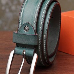 Teakwood Leathers Men Green Leather Belt-picture-2