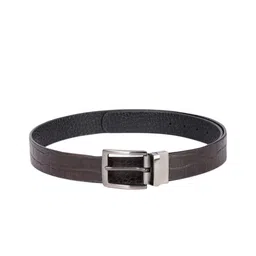 Hidesign Men Brown & Black Textured Reversible Leather Belt image 1
