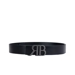ROSSO BRUNELLO Men Slim Textured Leather Belt-image-84