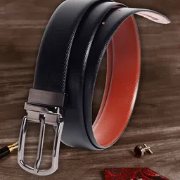 MUTAQINOTI Men Black Textured Leather Belt-picture-27