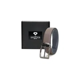 INVICTUS Men Textured Leather Reversible Formal Belt image 4
