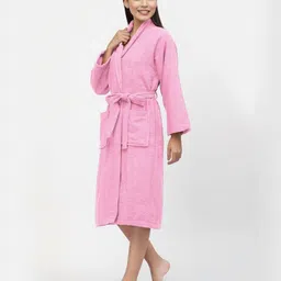 FABINALIV Women Pure Cotton Bath Robe With Belt image 5