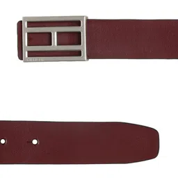 Tommy Hilfiger Men Maroon & Navy Blue Solid ReversibleBelt image 3
