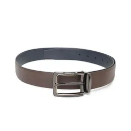 INVICTUS Men Textured Leather Reversible Formal Belt image 3