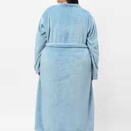 KLOTTHE Plus Size Woolen Bath Robe With Belt image 2