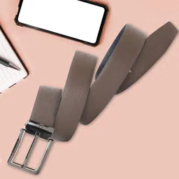 INVICTUS Men Textured Leather Reversible Formal Belt image 5