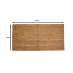 jutie pie Brown Traditional 3 X 5 Jute Hand Woven Carpet image 2