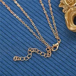 shining diva fashion Latest Multilayer Western Non Precious Base Metal Cubic Zirconia Golden Neckpiece Neck Chain Necklace for Women (12149np) image 5