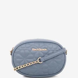 Black Spade Textured Structured Sling Bag With Quilted-picture-33