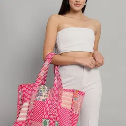HANDICRAFT PALACE Floral Printed Structured Tote Bag image 1