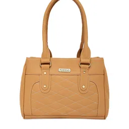 Fostelo Beige Textured PU Structured Shoulder Bag with Quilted-picture-36