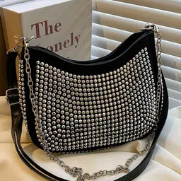 Diva Dale Embellished Structured Sling Bag-image-83