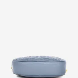 Black Spade Textured Structured Sling Bag With Quilted image 2