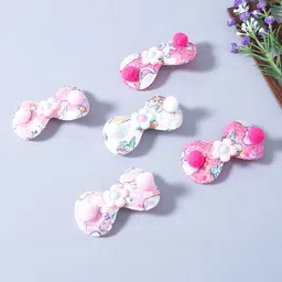 Golden Peacock Girls Pink & Blue Set of 5 Embellished Alligator Hair Clip-image-22